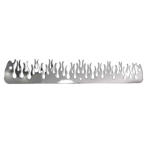 MUD FLAP CHROME BOTTOM PLATE (FLAME) 4 x 24 (1PC) icjtruckparts