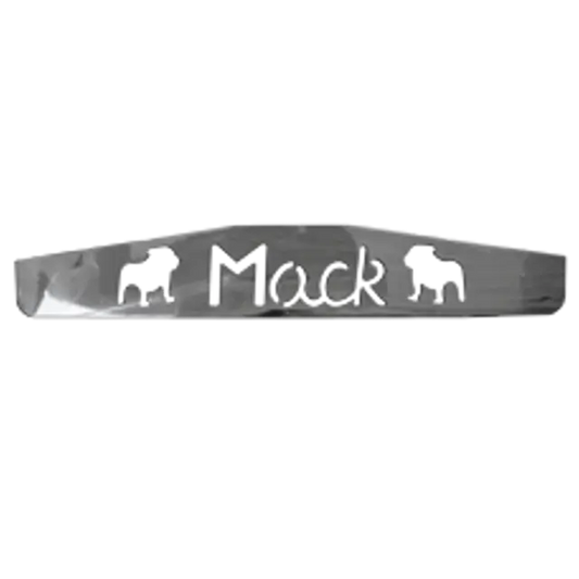 MUD FLAP CHROME BOTTOM PLATE (MACK) WELDED STUDS 4" X 24" (1PC) icjtruckparts