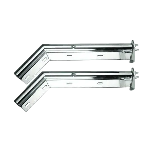 MUD FLAP HANGER CHROME 45 DEGREE ANGLE 1-1/8" SPACING BETWEEN BOLTS icjtruckparts