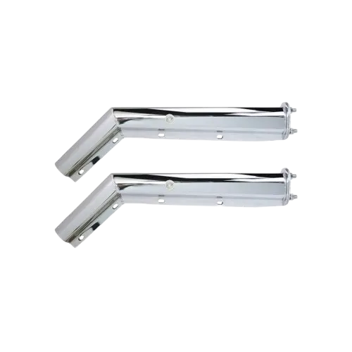 MUD FLAP HANGER CHROME 45 DEGREE ANGLE 2-1/2" SPACING BETWEEN BOLTS icjtruckparts