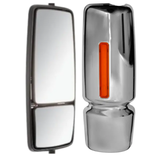 PRINCIPAL RIGHT SIDE CHROME MIRROR MANUAL WITH LED LIGHT FOR INTERNATIONAL DURASTAR, WORKSTAR 1PC icjtruckparts