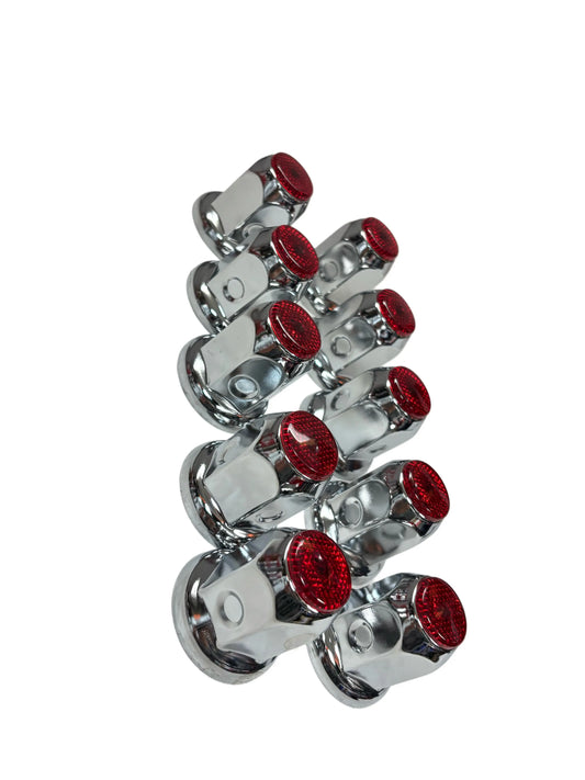 RED COLOR TOP REFLECTOR NUT COVER 33MM X 2-1/8" icjtruckparts