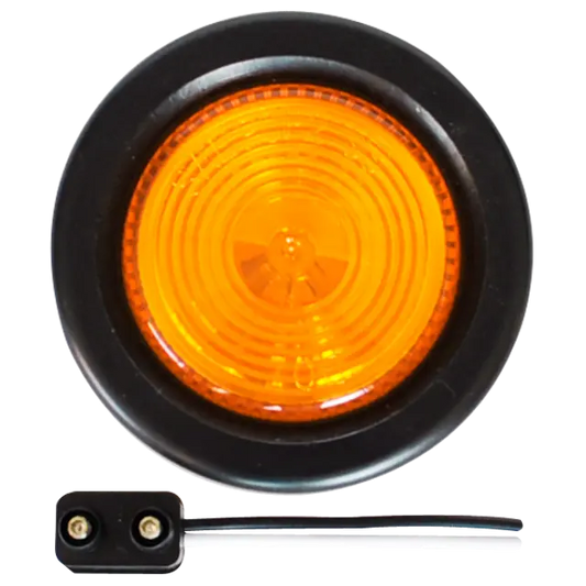 ROUND LAMP 2¨ AMBER SEALED CLEARANCE & MARKER LIGHT WITH GROMMET AND PIGTAIL icjtruckparts