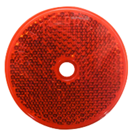 ROUND REFLECTOR RED CENTRAL BOLT ON icjtruckparts