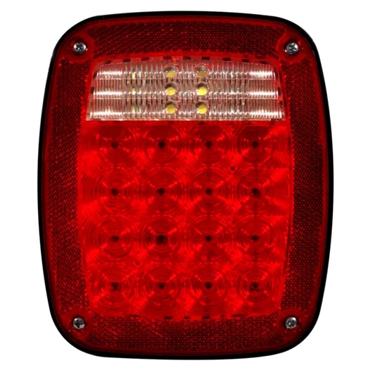 Universal Brake Light Lamp 37 LED RED / WHITE WITH LICENSE LIGHT icjtruckparts