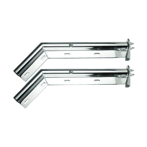 MUD FLAP HANGER CHROME 45 DEGREE ANGLE 1-1/8" SPACING BETWEEN BOLTS